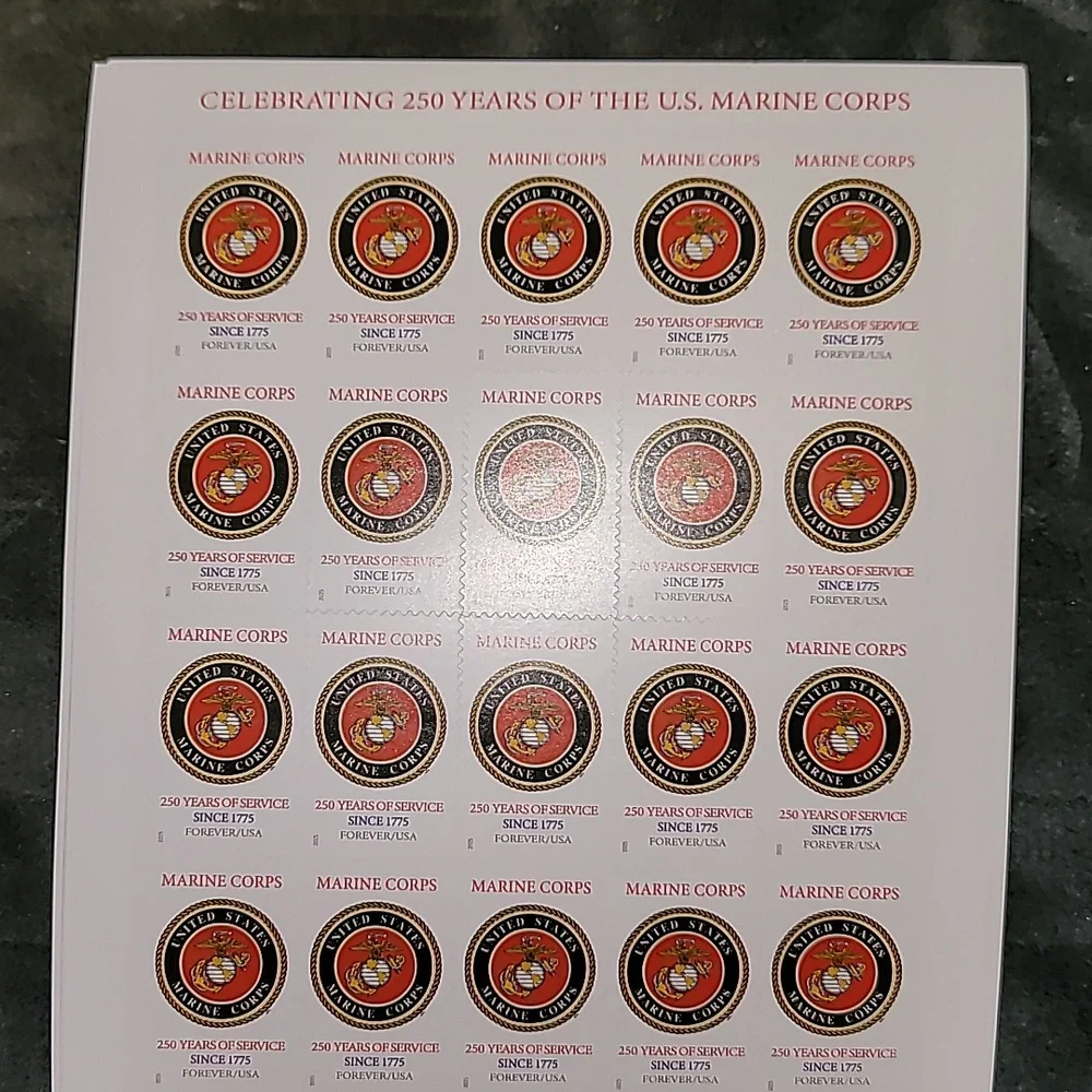 100 U.S. Marines Marine Corps 250th USPS Stamps Military Postage Stamp Army Navy